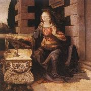 LEONARDO da Vinci Annunciation (detail) sg77 oil
